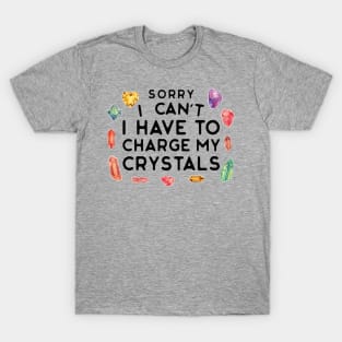 Sorry I Can't I Have to Charge My Crystals Wiccan Witch T-Shirt